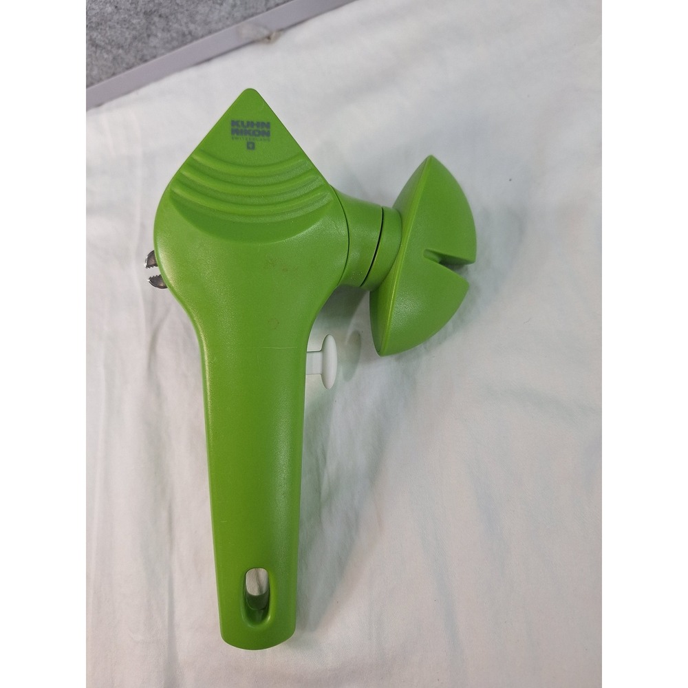Kuhn Rikon Auto Safety Can Opener Lime Green Smooth Edge Lid Lifter Switzerland